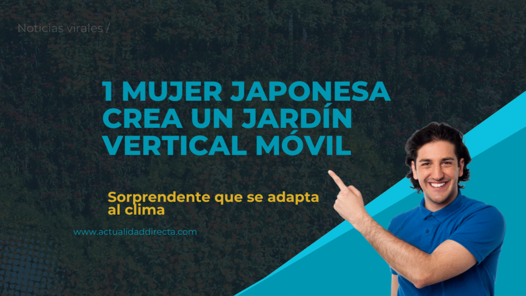 mujer japonesa crea un jardín vertical móvil