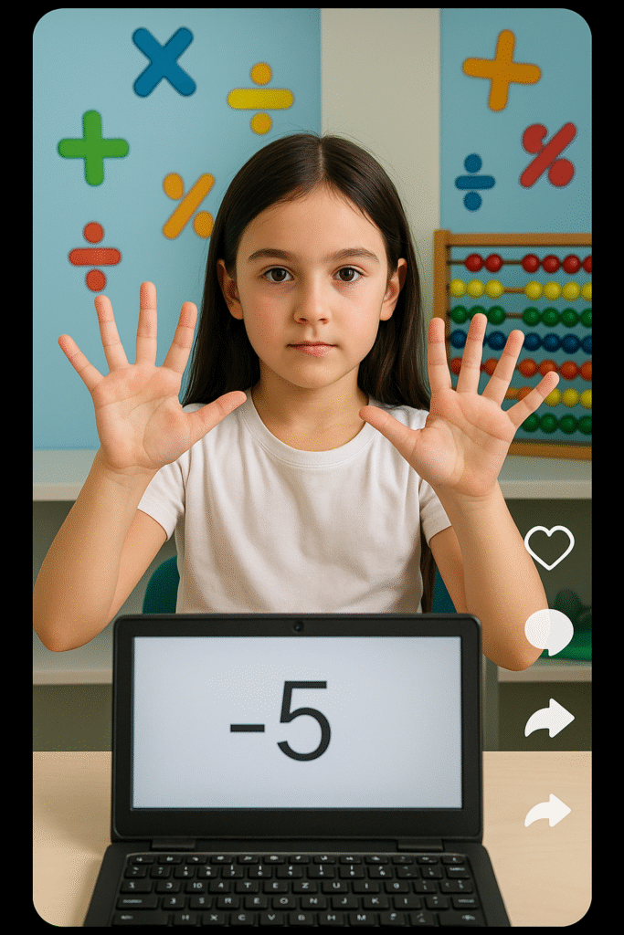 niña enseña matematicas en tiktok 